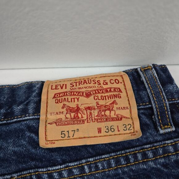 Levi's 517 bootcut jeans blue denim 36x32 medium wash mens 5537 - Picture 4 of 12